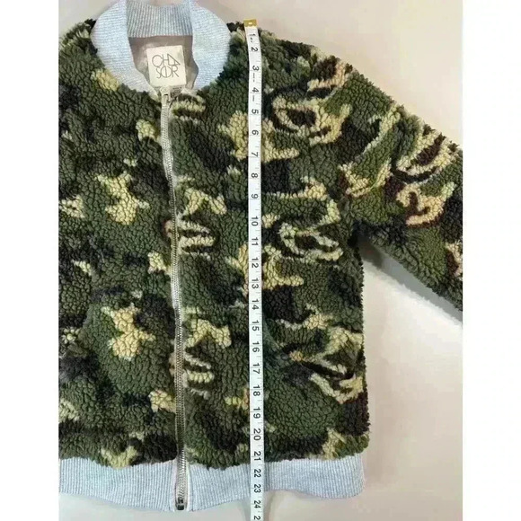 Chaser Womens Camo Teddy Bear Bomber Jacket NWT Small Satin Lined Neutral Zip Up - Picture 8 of 9